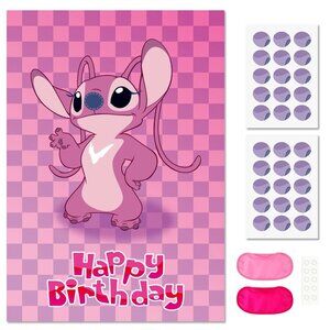 Pin The Nose On Angel Lilo And Stich Party Game Stickers Blindfolds Eye Masks Ne